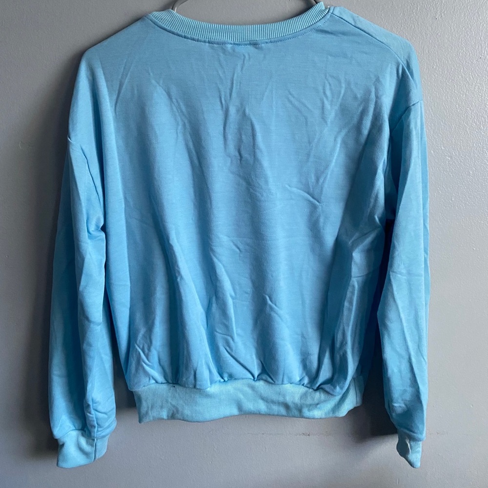 Embroidery Round Neck Sweatshirt - Picture 2 of 2